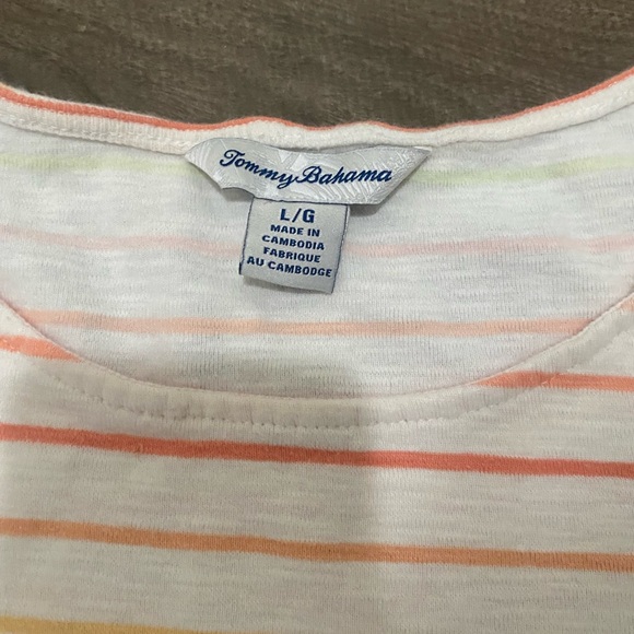 Tommy bahama sweatshirt women’s colored stripes size large - Picture 1 of 4